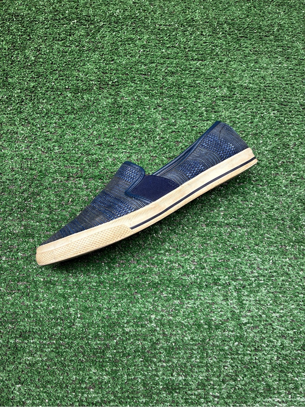 Lauren Ralph Lauren Navy Blue and Cream Women's Slip-On Sneakers